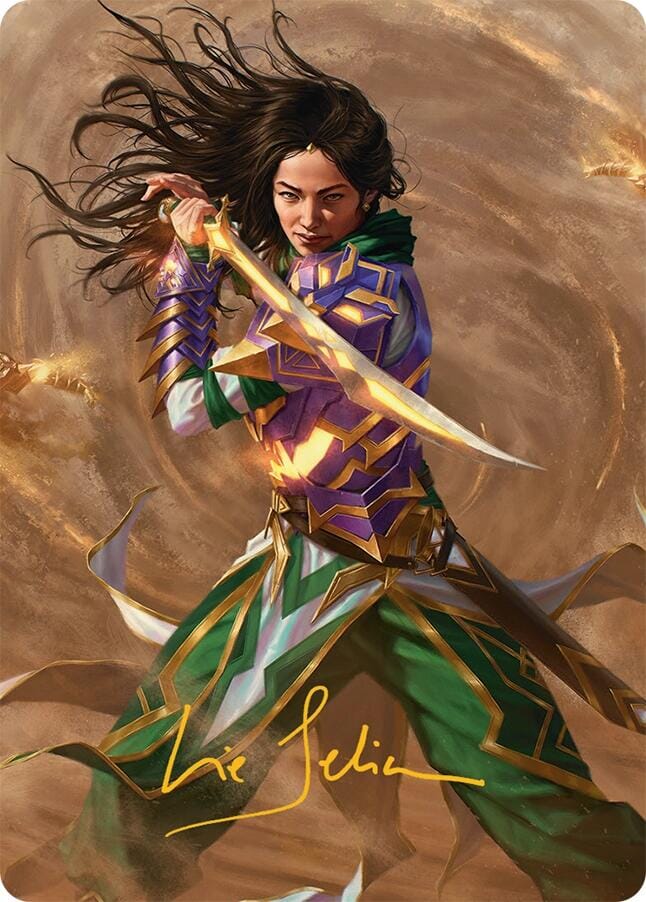 Descendant of Storms Art Card (2/54) (Gold-Stamped Signature) [Tarkir: Dragonstorm Art Series] MTG Single Magic: The Gathering  | Multizone: Comics And Games
