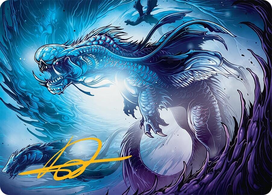 Roiling Dragonstorm Art Card (33/54) (Gold-Stamped Signature) [Tarkir: Dragonstorm Art Series] MTG Single Magic: The Gathering  | Multizone: Comics And Games