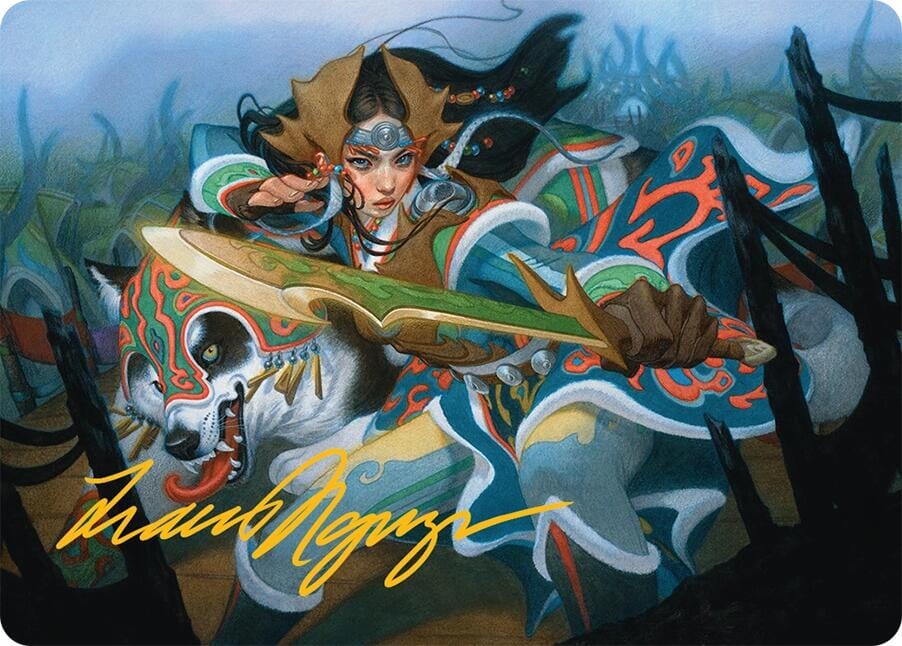 Eshki Dragonclaw Art Card (23/54) (Gold-Stamped Signature) [Tarkir: Dragonstorm Art Series] MTG Single Magic: The Gathering  | Multizone: Comics And Games