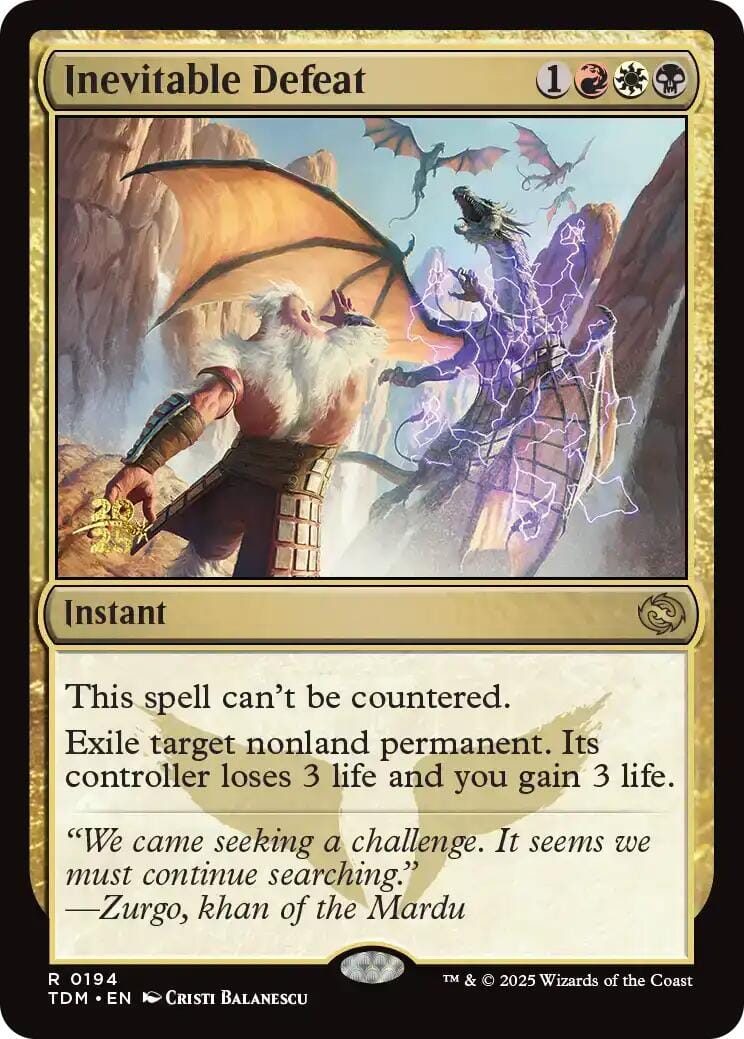 Inevitable Defeat [Tarkir: Dragonstorm Prerelease Cards] MTG Single Magic: The Gathering  | Multizone: Comics And Games