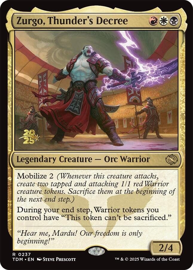 Zurgo, Thunder's Decree [Tarkir: Dragonstorm Prerelease Promos] MTG Single Magic: The Gathering  | Multizone: Comics And Games