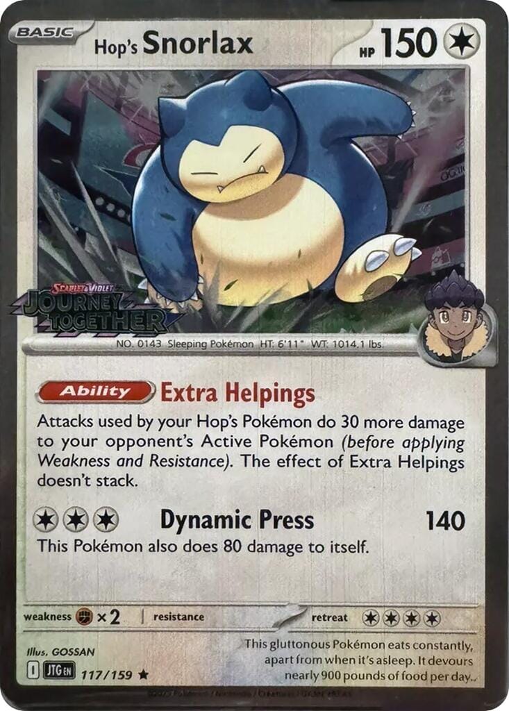 Hop's Snorlax (117/159) (Cosmos Holo) [Scarlet & Violet: Journey Together] Pokemon Single Pokémon  | Multizone: Comics And Games