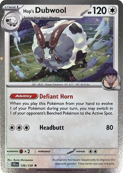 Hop's Dubwool (136/159) (Cosmos Holo) [Scarlet & Violet: Journey Together] Pokemon Single Pokémon  | Multizone: Comics And Games