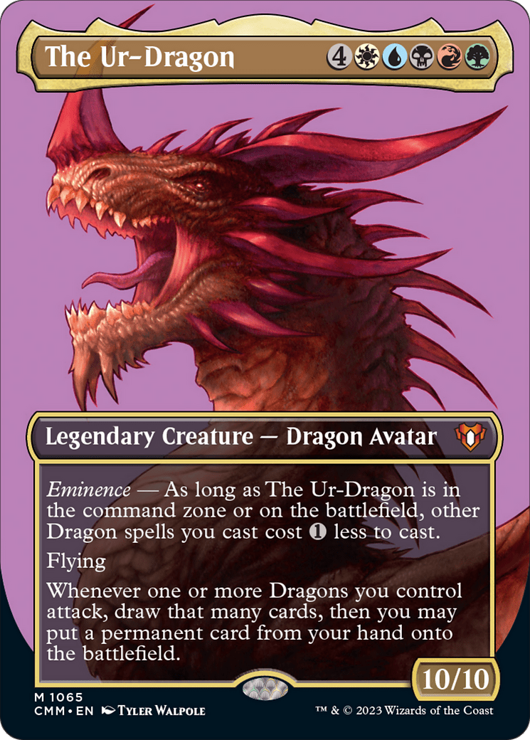 The Ur-Dragon (Borderless Textured Foil Frame Break) [Commander Masters] MTG Single Magic: The Gathering  | Multizone: Comics And Games