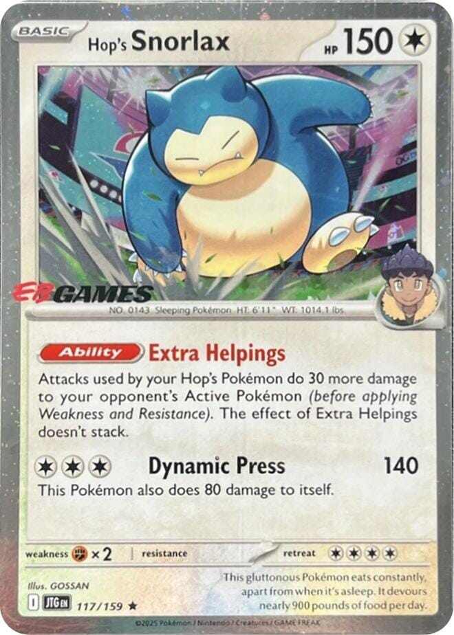 Hop's Snorlax (117/159) (EB Games) (Cosmos Holo) [Scarlet & Violet: Journey Together] Pokemon Single Pokémon  | Multizone: Comics And Games