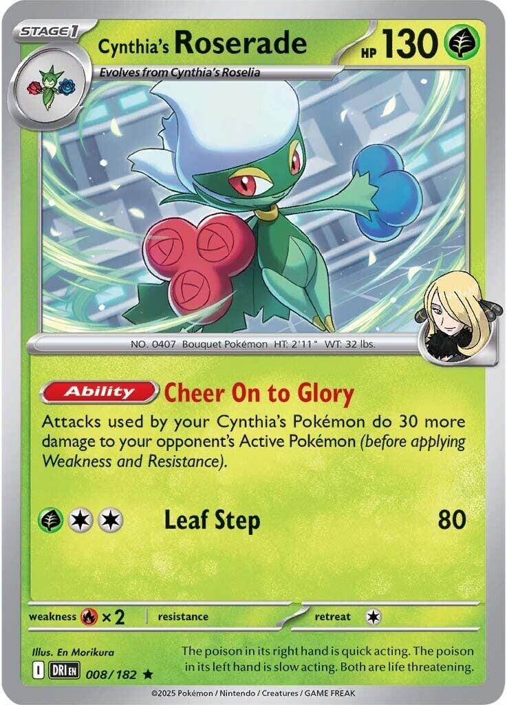 Cynthia's Roserade (008/182) [Scarlet & Violet: Destined Rivals] Pokemon Single Pokémon  | Multizone: Comics And Games