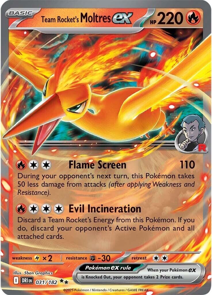 Team Rocket's Moltres ex (031/182) [Scarlet & Violet: Destined Rivals] Pokemon Single Pokémon  | Multizone: Comics And Games