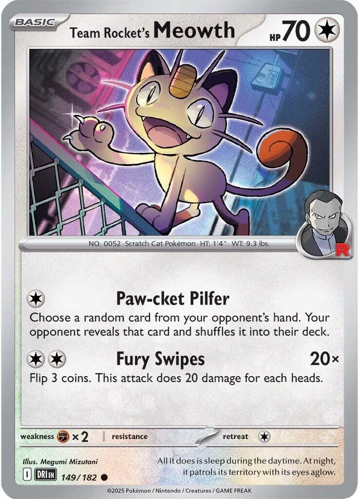 Team Rocket's Meowth (149/182) [Scarlet & Violet: Destined Rivals] Pokemon Single Pokémon  | Multizone: Comics And Games