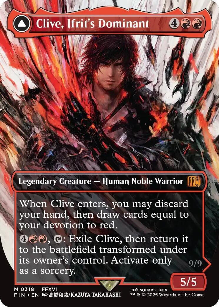 Clive, Ifrit's Dominant // Ifrit, Warden of Inferno (Borderless) (0318) [FINAL FANTASY] MTG Single Magic: The Gathering  | Multizone: Comics And Games