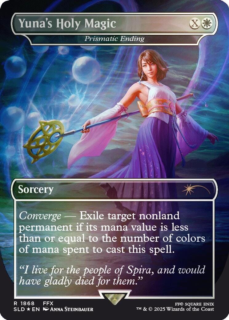 Yuna's Holy Magic - Prismatic Ending (Rainbow Foil) [Secret Lair Drop Series] MTG Single Magic: The Gathering  | Multizone: Comics And Games