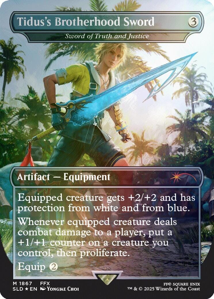 Tidus's Brotherhood Sword - Sword of Truth and Justice (Rainbow Foil) [Secret Lair Drop Series] MTG Single Magic: The Gathering  | Multizone: Comics And Games