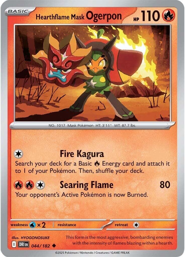 Hearthflame Mask Ogerpon (044/182) [Scarlet & Violet: Destined Rivals] Pokemon Single Pokémon  | Multizone: Comics And Games