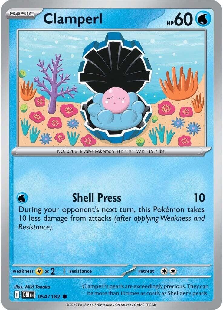 Clamperl (054/182) [Scarlet & Violet: Destined Rivals] Pokemon Single Pokémon  | Multizone: Comics And Games