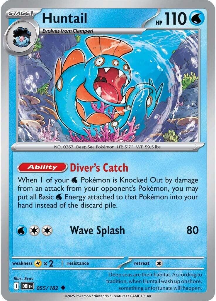 Huntail (055/182) [Scarlet & Violet: Destined Rivals] Pokemon Single Pokémon  | Multizone: Comics And Games