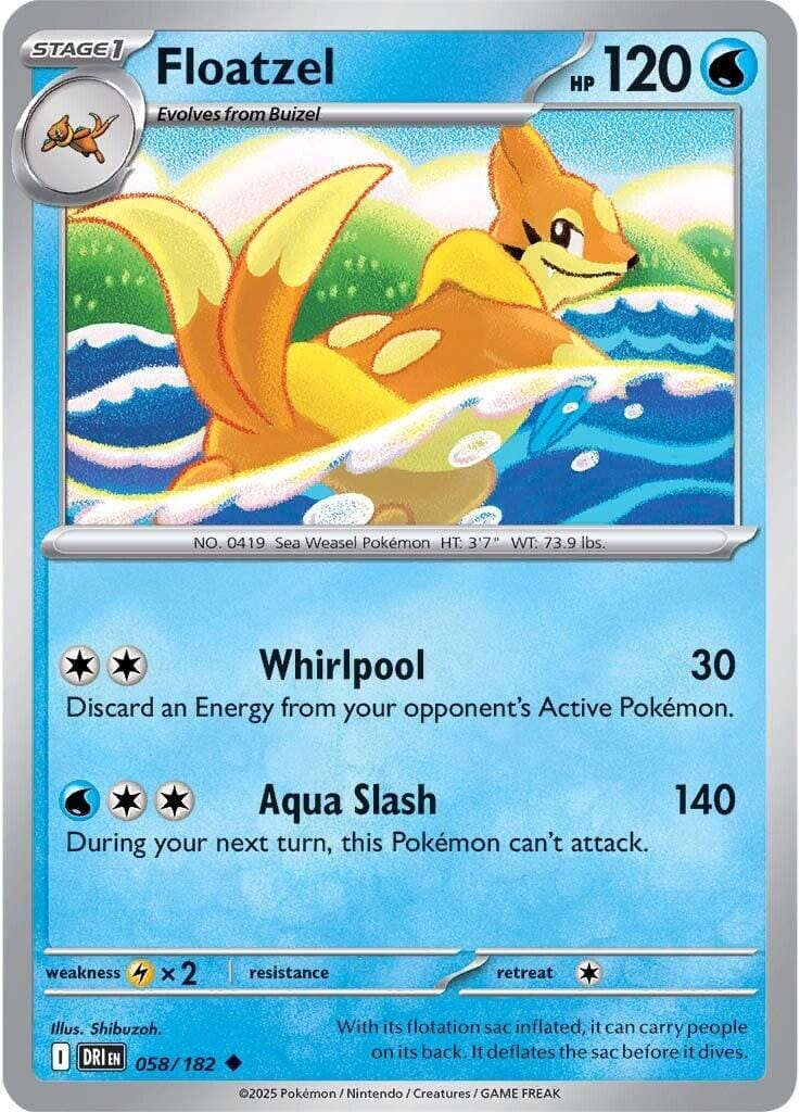 Floatzel (058/182) [Scarlet & Violet: Destined Rivals] Pokemon Single Pokémon  | Multizone: Comics And Games
