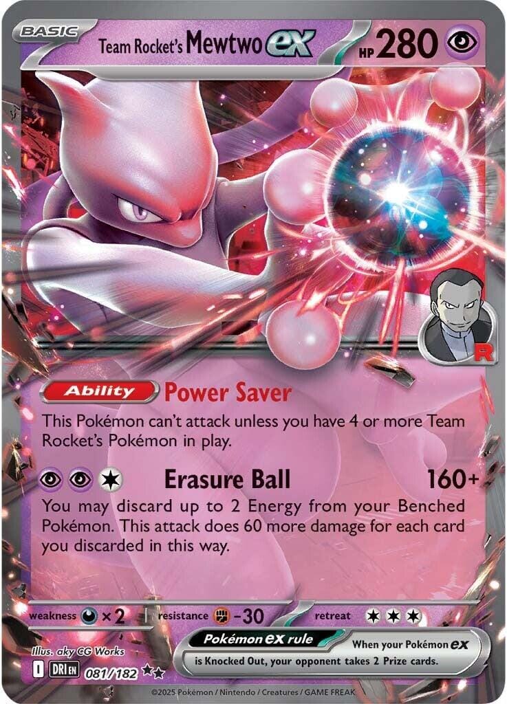 Team Rocket's Mewtwo ex (081/182) [Scarlet & Violet: Destined Rivals] Pokemon Single Pokémon  | Multizone: Comics And Games
