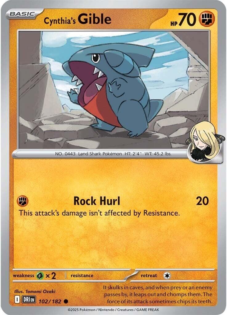 Cynthia's Gible (102/182) [Scarlet & Violet: Destined Rivals] Pokemon Single Pokémon  | Multizone: Comics And Games