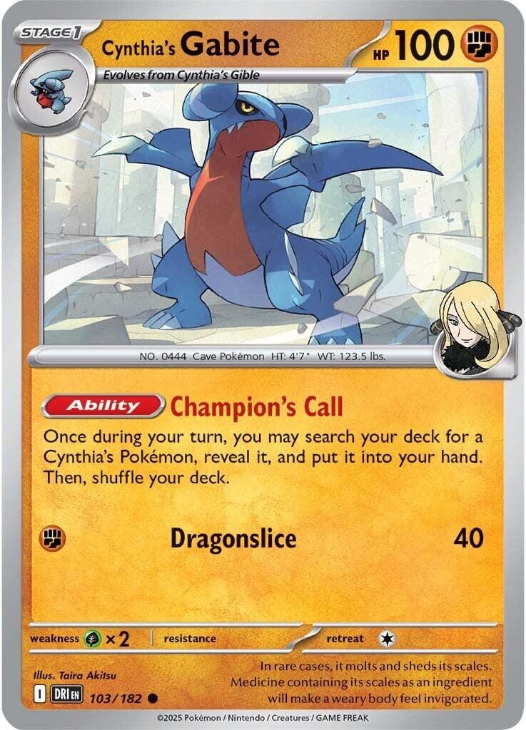Cynthia's Gabite (103/182) [Scarlet & Violet: Destined Rivals] Pokemon Single Pokémon  | Multizone: Comics And Games