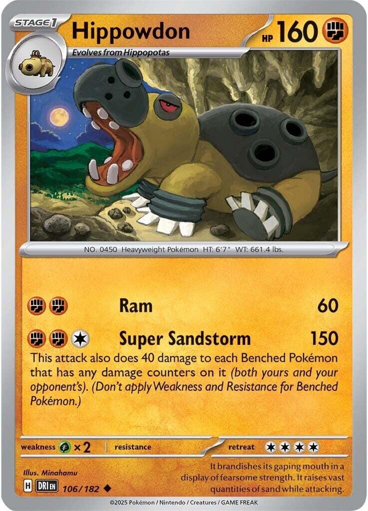 Hippowdon (106/182) [Scarlet & Violet: Destined Rivals] Pokemon Single Pokémon  | Multizone: Comics And Games