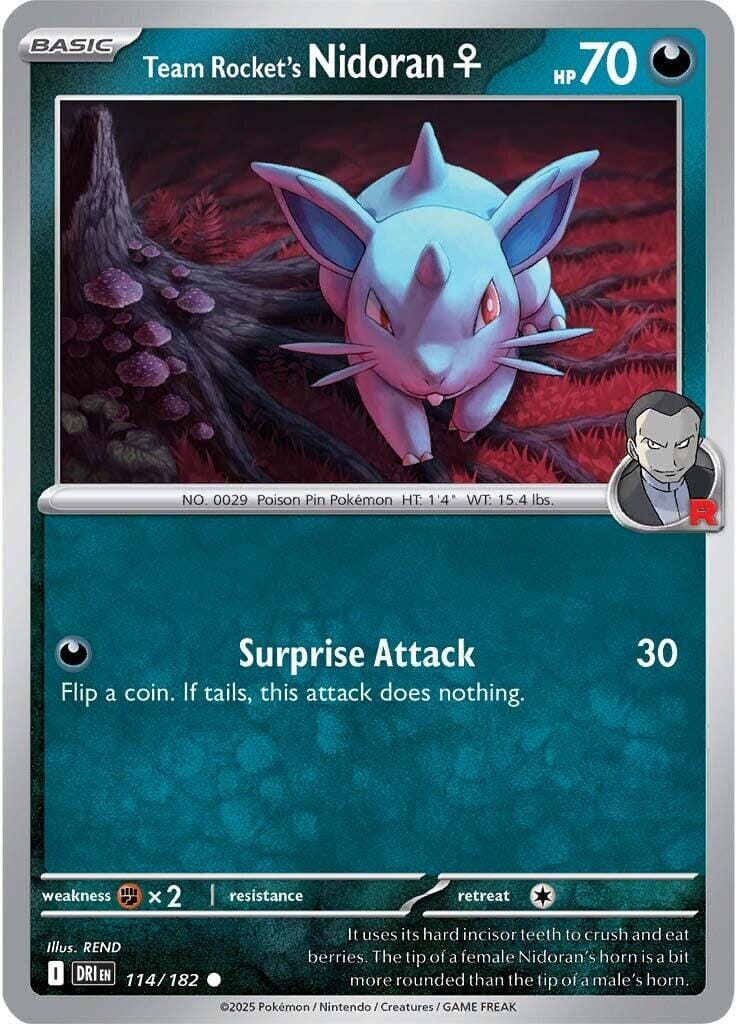 Team Rocket's Nidoran (114/182) [Scarlet & Violet: Destined Rivals] Pokemon Single Pokémon  | Multizone: Comics And Games