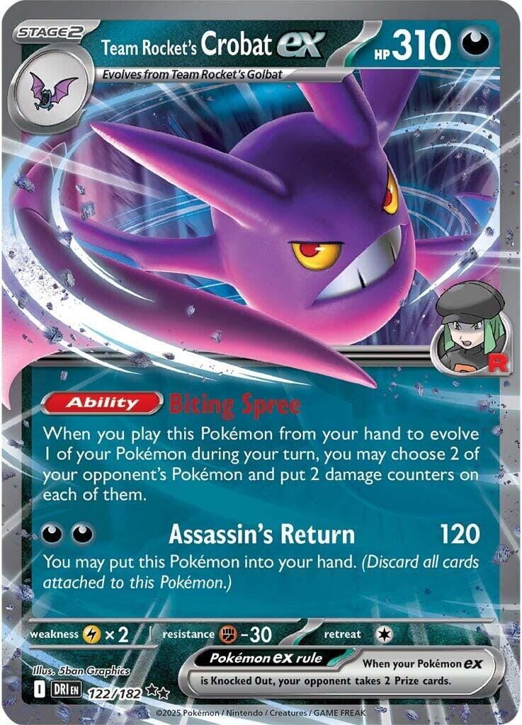 Team Rocket's Crobat ex (122/182) [Scarlet & Violet: Destined Rivals] Pokemon Single Pokémon  | Multizone: Comics And Games