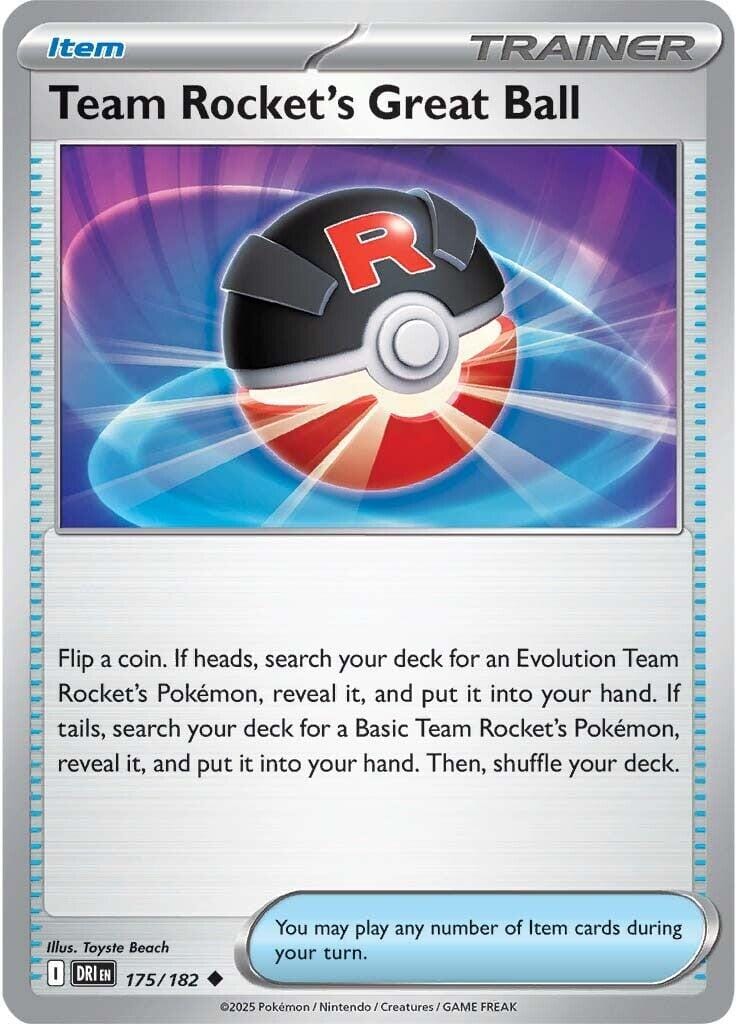 Team Rocket's Great Ball (175/182) [Scarlet & Violet: Destined Rivals] Pokemon Single Pokémon  | Multizone: Comics And Games