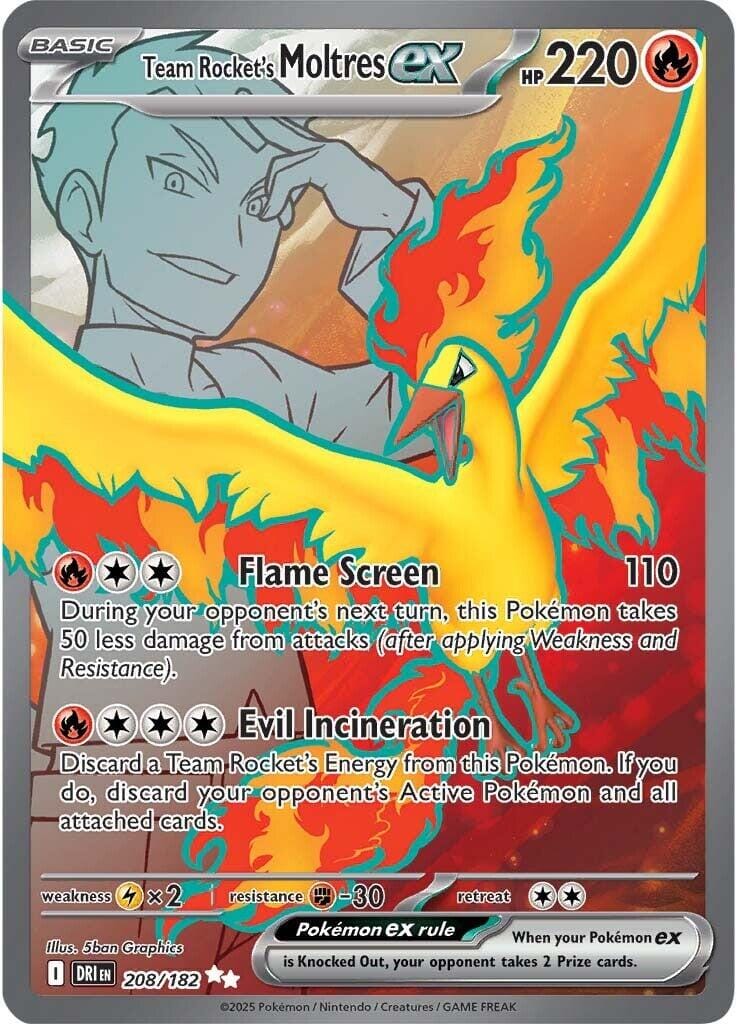 Team Rocket's Moltres ex (208/182) [Scarlet & Violet: Destined Rivals] Pokemon Single Pokémon  | Multizone: Comics And Games