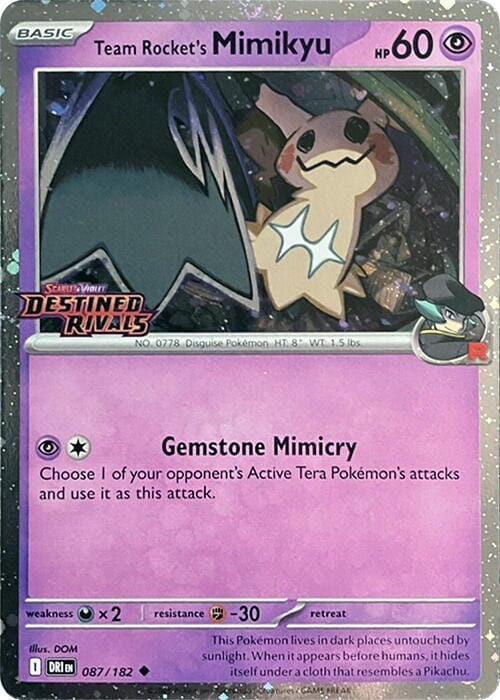 Team Rocket's Mimikyu (087/182) (Destined Rivals Stamp) [Scarlet & Violet: Destined Rivals] Pokemon Single Pokémon  | Multizone: Comics And Games