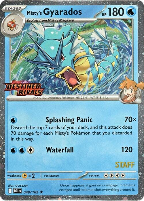 Misty's Gyarados (049/182) (Prerelease Staff) [Scarlet & Violet: Destined Rivals] Pokemon Single Pokémon  | Multizone: Comics And Games