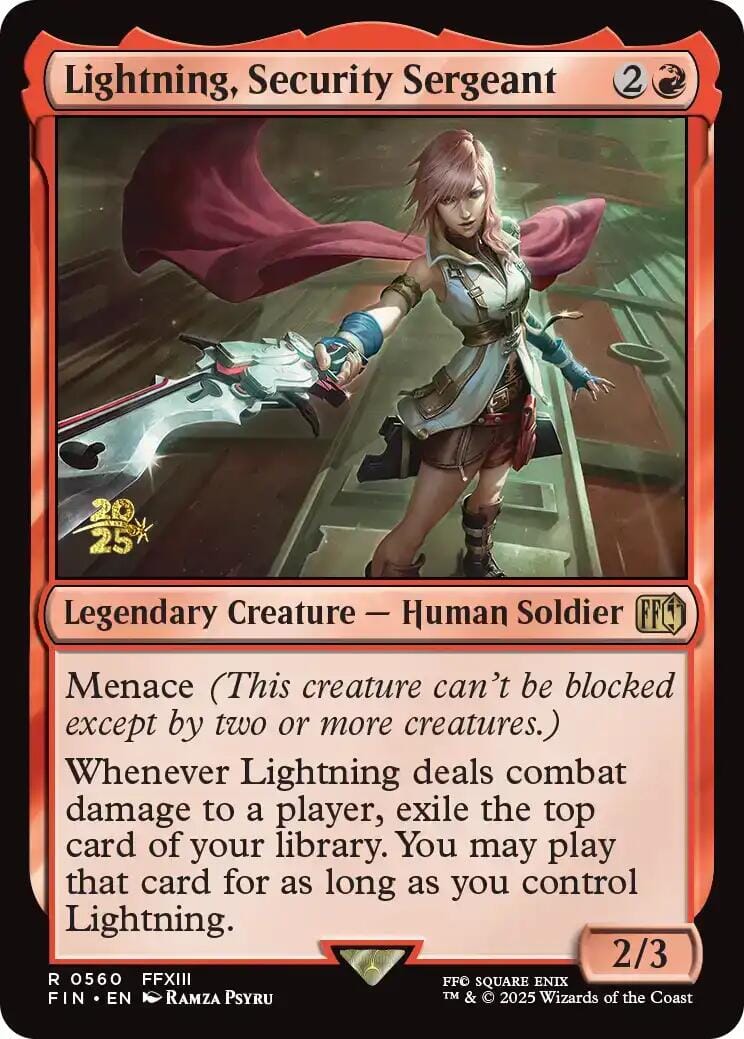 Lightning, Security Sergeant [FINAL FANTASY Prerelease Promo] MTG Single Magic: The Gathering  | Multizone: Comics And Games
