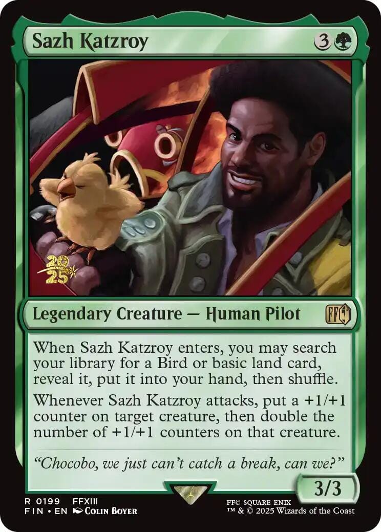Sazh Katzroy [FINAL FANTASY Prerelease Promo] MTG Single Magic: The Gathering  | Multizone: Comics And Games
