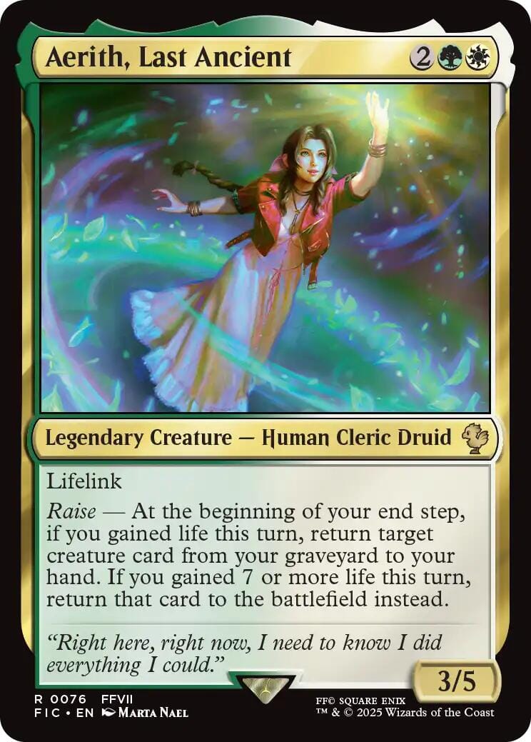 Aerith, Last Ancient (Surge Foil) [FINAL FANTASY Commander] MTG Single Magic: The Gathering  | Multizone: Comics And Games