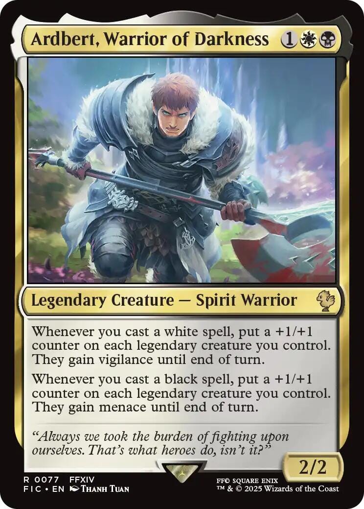 Ardbert, Warrior of Darkness (Surge Foil) [FINAL FANTASY Commander] MTG Single Magic: The Gathering  | Multizone: Comics And Games
