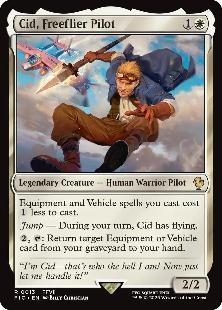 Cid, Freeflier Pilot (Surge Foil) [FINAL FANTASY Commander] MTG Single Magic: The Gathering  | Multizone: Comics And Games