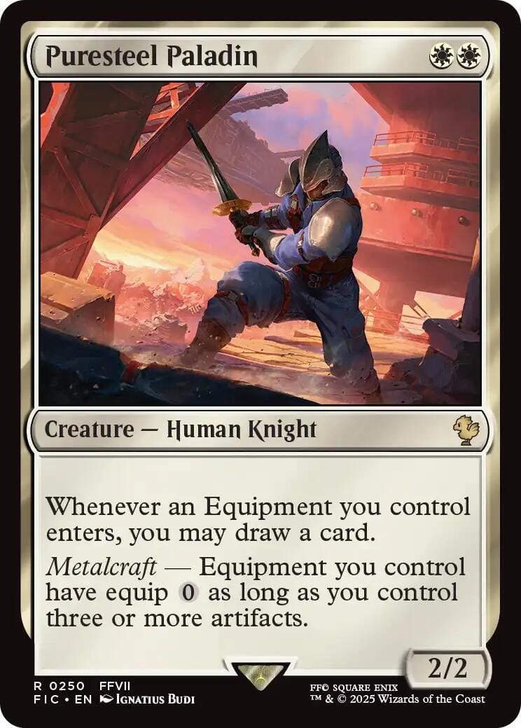 Puresteel Paladin (Surge Foil) [FINAL FANTASY Commander] MTG Single Magic: The Gathering  | Multizone: Comics And Games