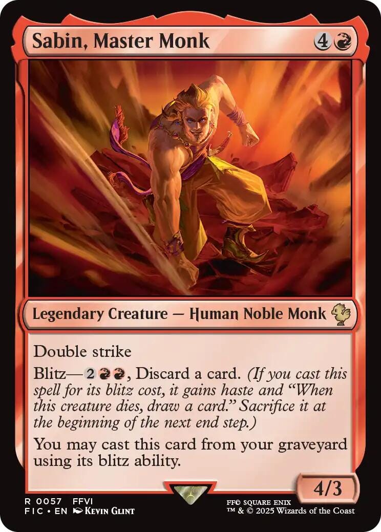 Sabin, Master Monk (Surge Foil) [FINAL FANTASY Commander] MTG Single Magic: The Gathering  | Multizone: Comics And Games