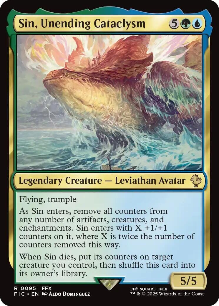 Sin, Unending Cataclysm (Surge Foil) [FINAL FANTASY Commander] MTG Single Magic: The Gathering  | Multizone: Comics And Games