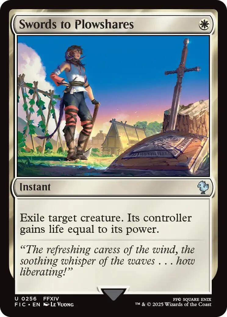 Swords to Plowshares (Surge Foil) [FINAL FANTASY Commander] MTG Single Magic: The Gathering  | Multizone: Comics And Games
