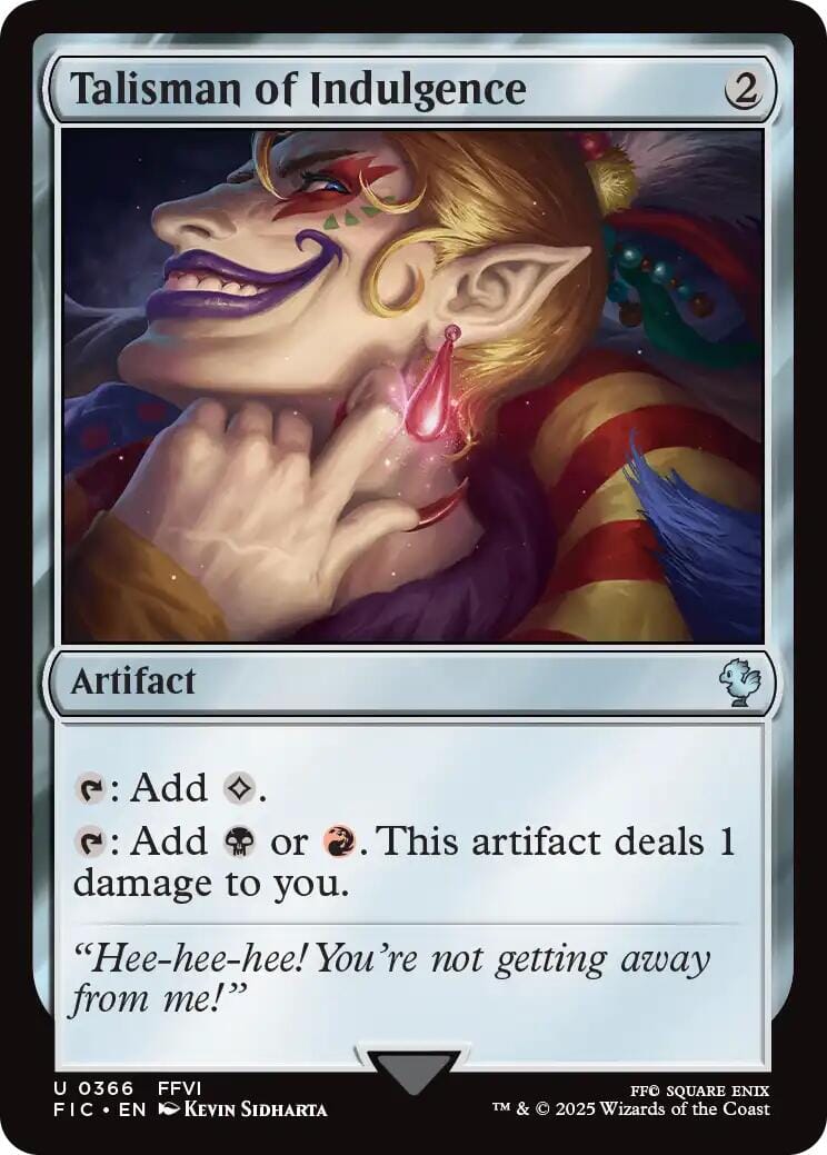 Talisman of Indulgence (Surge Foil) [FINAL FANTASY Commander] MTG Single Magic: The Gathering  | Multizone: Comics And Games