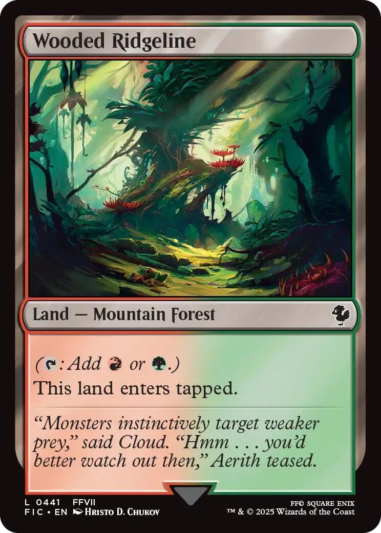Wooded Ridgeline (Surge Foil) [FINAL FANTASY Commander] MTG Single Magic: The Gathering  | Multizone: Comics And Games