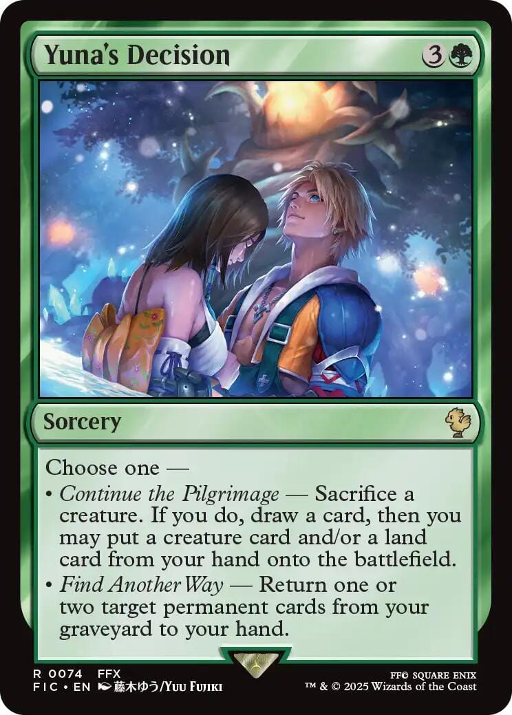 Yuna's Decision (Surge Foil) [FINAL FANTASY Commander] MTG Single Magic: The Gathering  | Multizone: Comics And Games