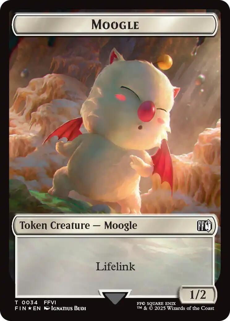 Moogle // Zombie Double-Sided Token (Surge Foil) [FINAL FANTASY Commander Tokens] MTG Single Magic: The Gathering  | Multizone: Comics And Games