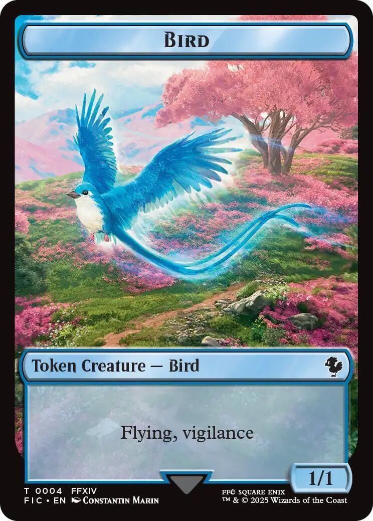Bird // Hero (0028) Double-Sided Token (Surge Foil) [FINAL FANTASY Commander Tokens] MTG Single Magic: The Gathering  | Multizone: Comics And Games