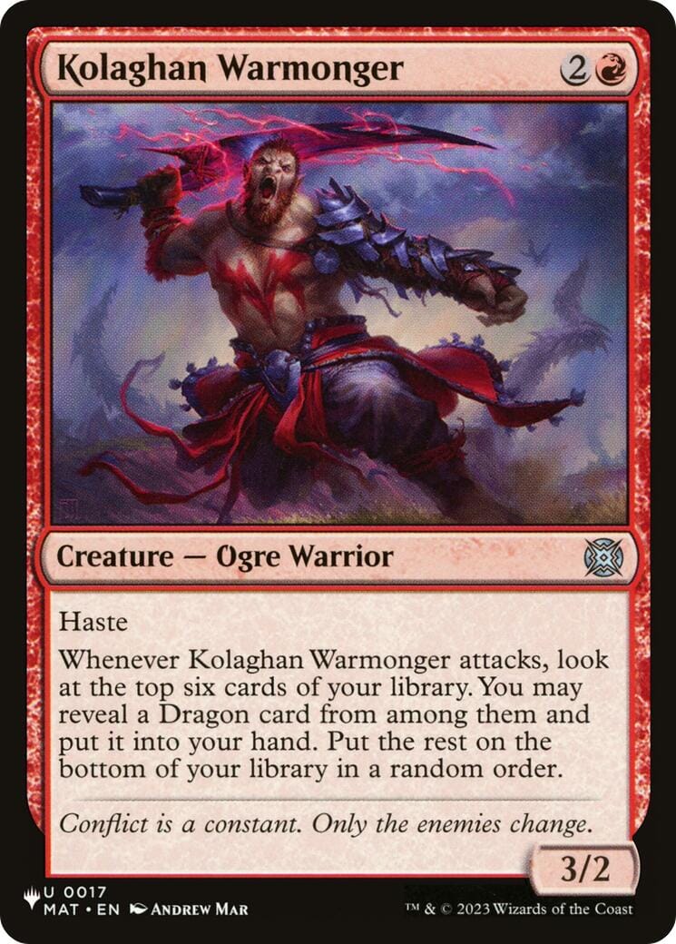 Kolaghan Warmonger [The List] MTG Single Magic: The Gathering  | Multizone: Comics And Games