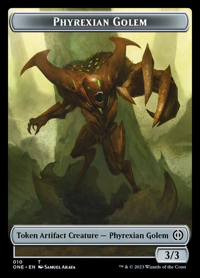 Rebel // Phyrexian Golem Double-Sided Token [Phyrexia: All Will Be One Tokens] MTG Single Magic: The Gathering  | Multizone: Comics And Games