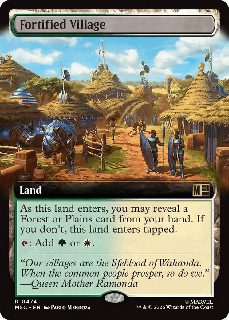 Fortified Village (Extended Art) [Marvel Super Heroes Commander] MTG Single Magic: The Gathering  | Multizone: Comics And Games