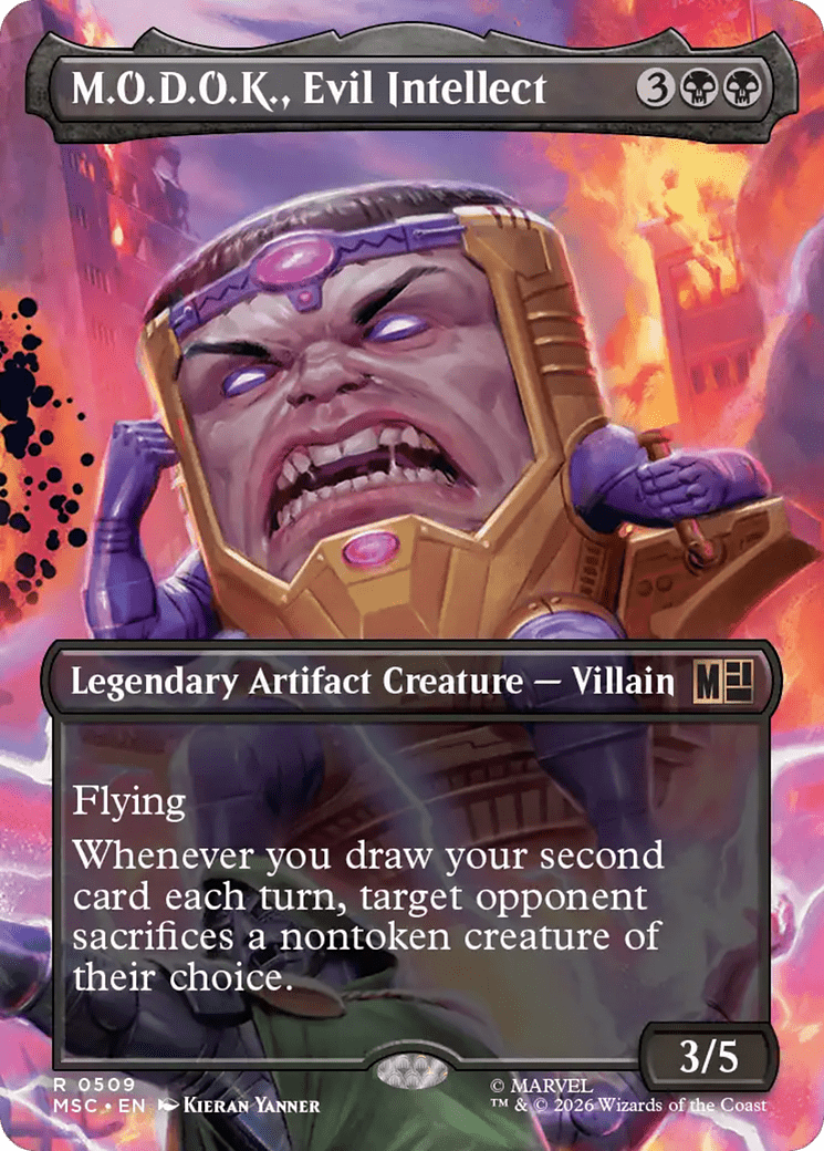 M.O.D.O.K., Evil Intellect (Borderless) [Marvel Super Heroes Commander] MTG Single Magic: The Gathering  | Multizone: Comics And Games
