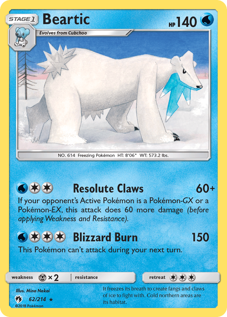 Beartic (62/214) [Sun & Moon: Lost Thunder] Pokemon Single Pokémon  | Multizone: Comics And Games