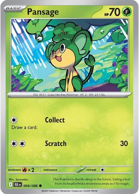 Pansage (004/086) [Scarlet & Violet: Black Bolt] Pokemon Single Pokémon  | Multizone: Comics And Games