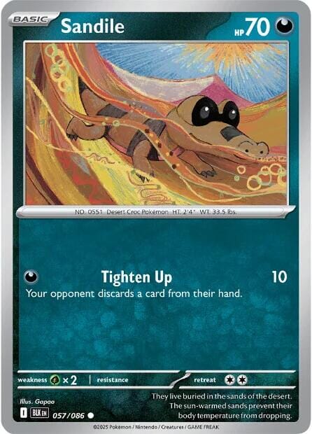 Sandile (057/086) [Scarlet & Violet: Black Bolt] Pokemon Single Pokémon  | Multizone: Comics And Games